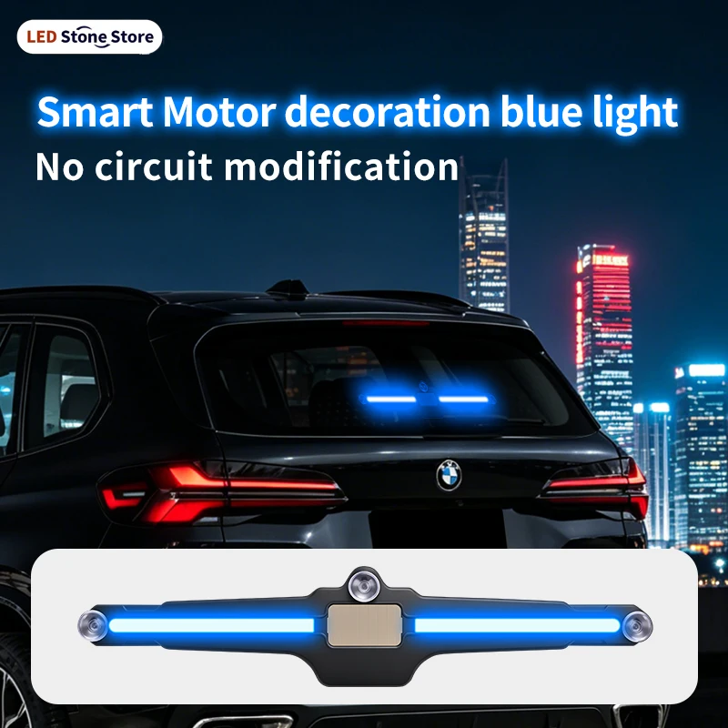 Smart driving small blue light breathing vibration flashing flash car universal light sensing charging atmosphere light