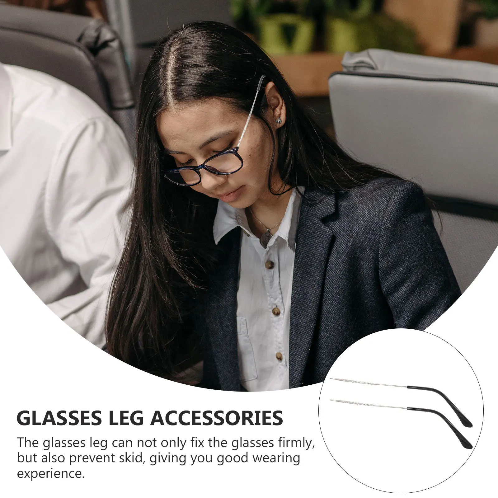 

1Pair High-Quality Metal Glasses Arm Replacement Universal Eyeglasses Temple Non-Slip Design Comfortable Repair Kit