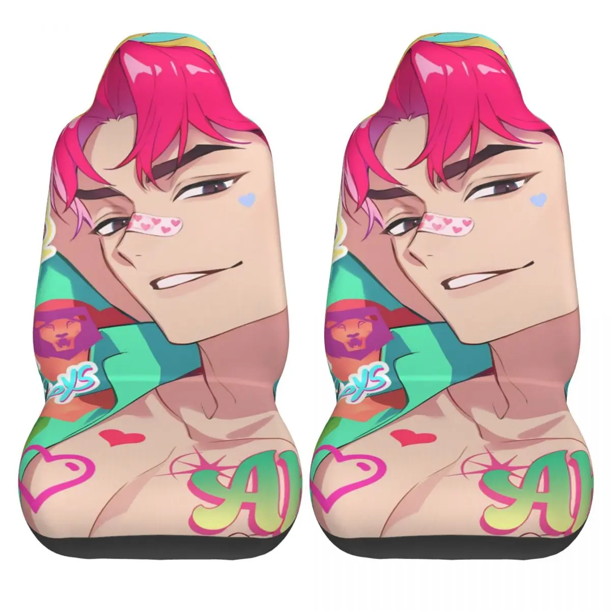 Saja Boys العالمي غطاء مقعد السيارة حامي الملحقات الداخلية السفر KPop شيطان الصيادين الجبهة الخلفية يتدفقون القماش وسادة