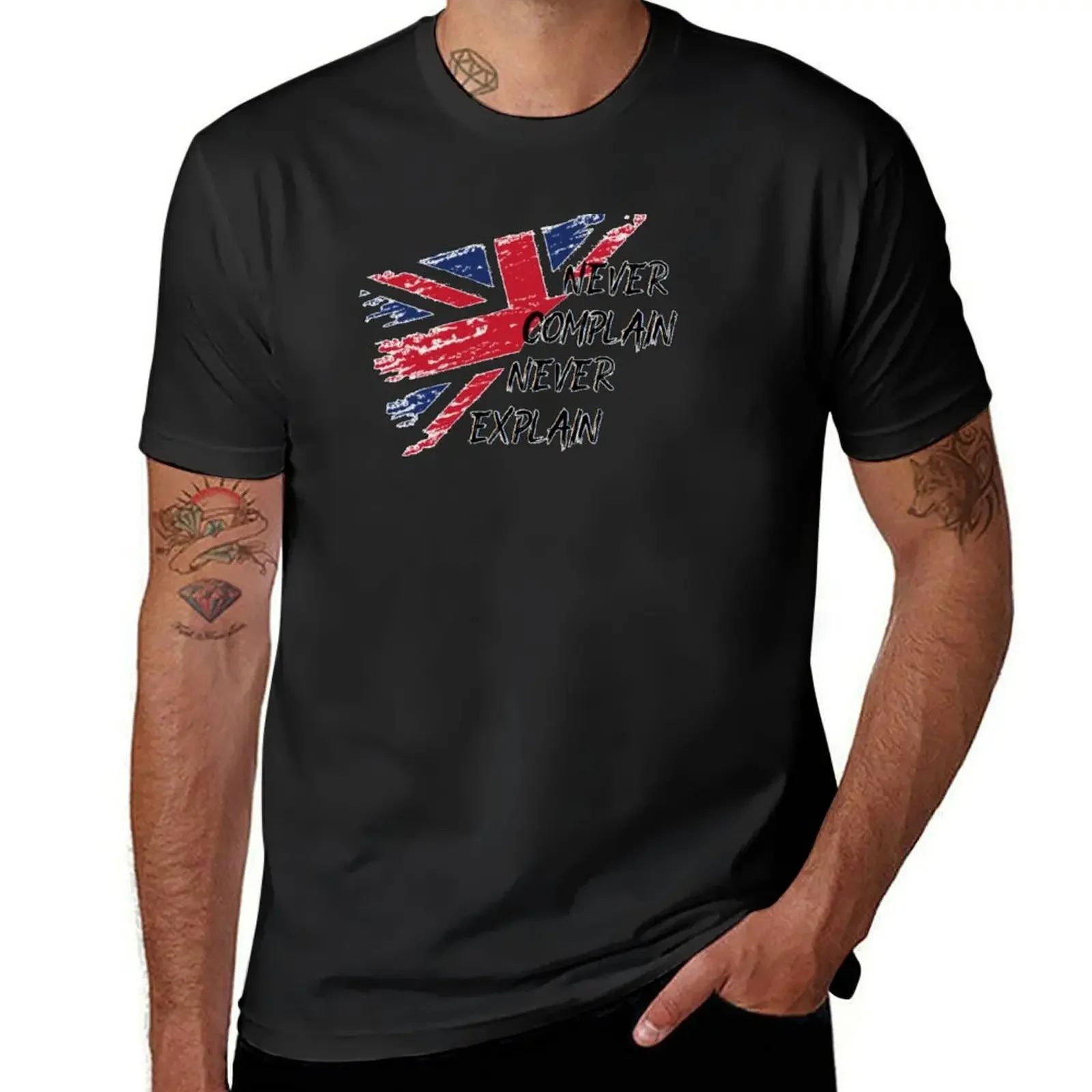 Copie de english flag, never complain, never explain T-Shirt customizeds quick drying funny t shirts for men