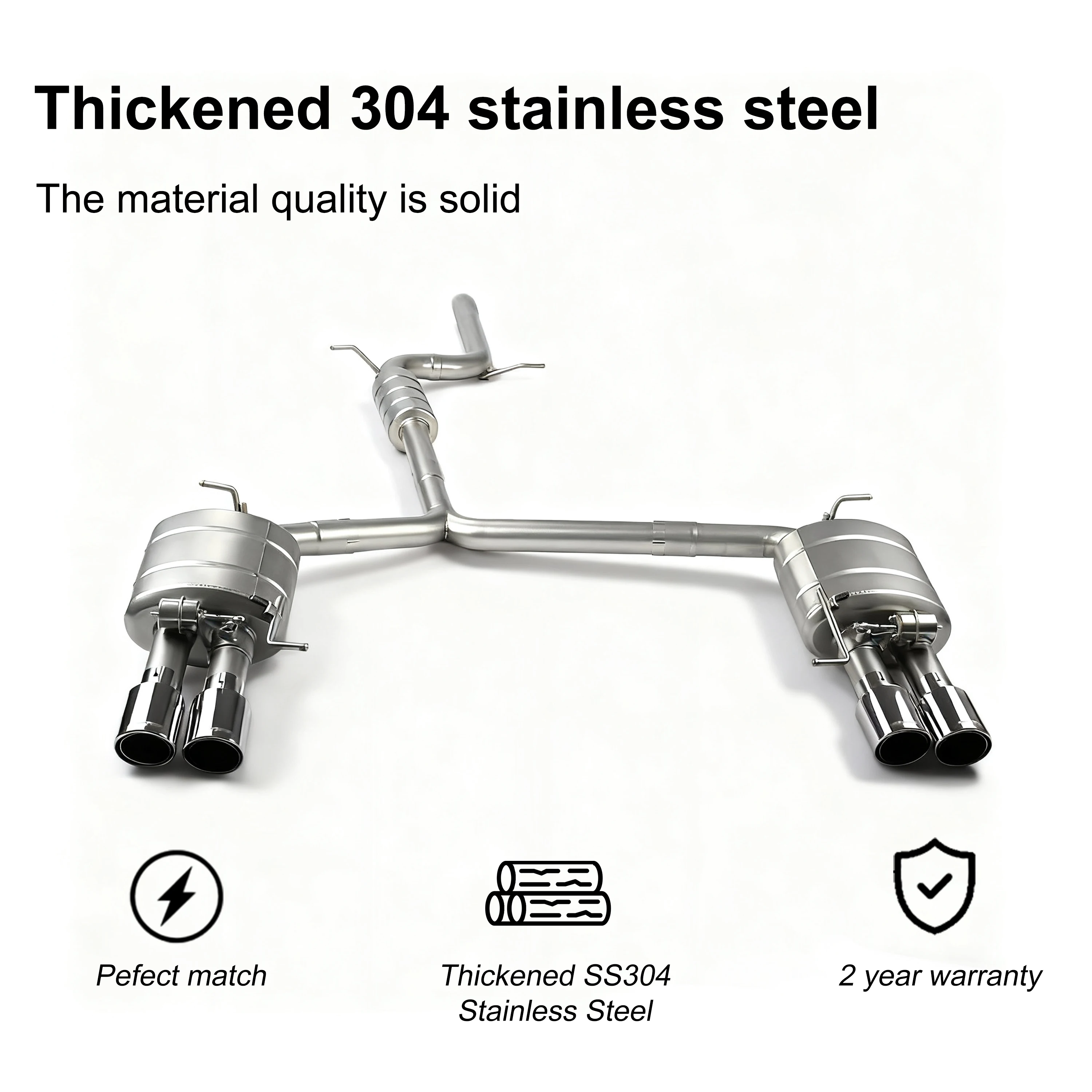 ACE Auto-Zubehör für Audi A4 A5 B8 B9 2.0T Hochleistungs-Valvetronic-Auspuff Catback-Schalldämpfer SUS304 Qualitäts-Auspuffrohr – Detail 6