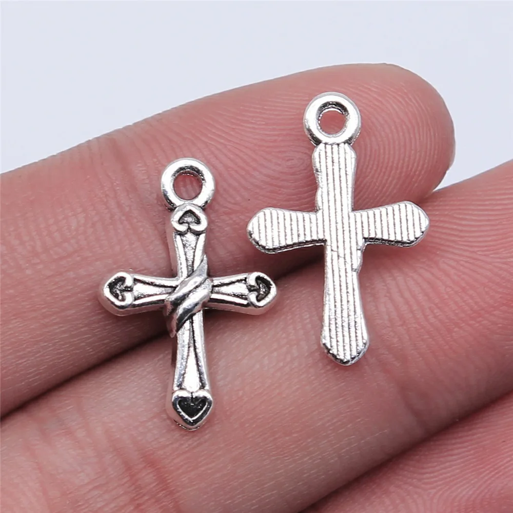 20pcs Cross Charms Tibetan Bronze for DIY Jewelry Making