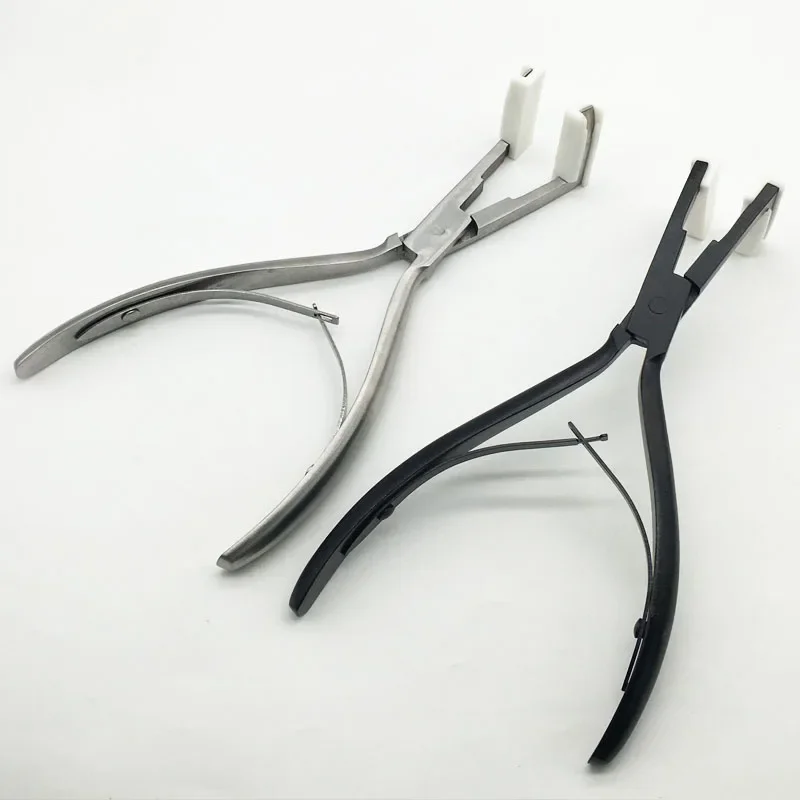 Alat Tang Ekstensi Rambut Pita Pinset 7 Inci untuk Set Tang Ekstensi Rambut Baja Nanoring untuk Menghilangkan Pita Pada Ekstensi Rambut