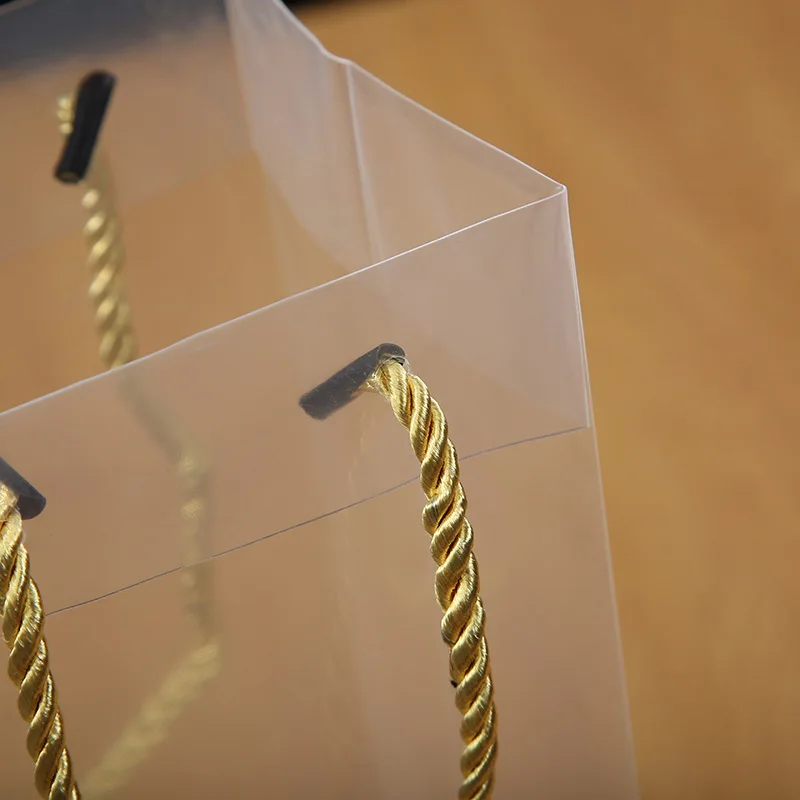 حقيبة هدايا بحرية لزجاجة واحدة 750 مل من كرافت البلاستيك الشفاف حزمة هدايا النبيذ شحن مجاني أكياس شفافة للنبيذ #5