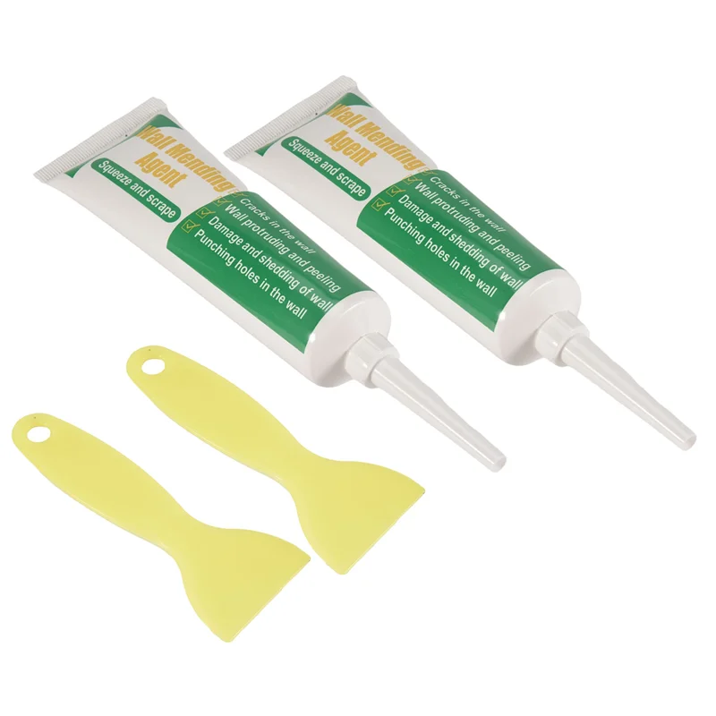 Zestaw naprawczy do płyt gipsowo-kartonowych AY03-2, zestaw do naprawy płyt gipsowo-kartonowych ze skrobakiem do naprawy powierzchni ścian i końcówkami, klejona szpachlówka do naprawy płyt gipsowo-kartonowych