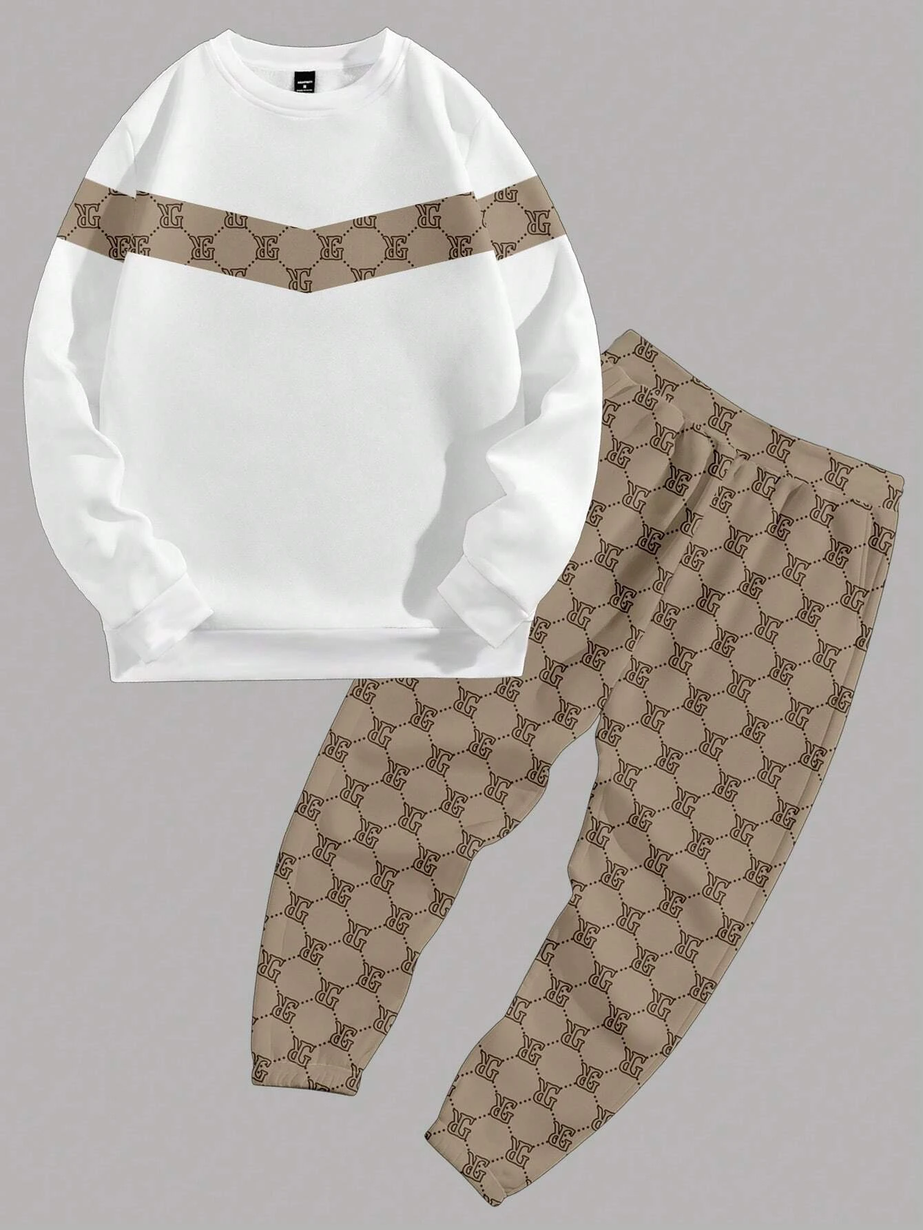 

2025-26 Осень/Зима Новый спортивный комплект Y2K с 3D принтом и круглым вырезом, повседневный мужской модный спортивный комплект из двух предметов