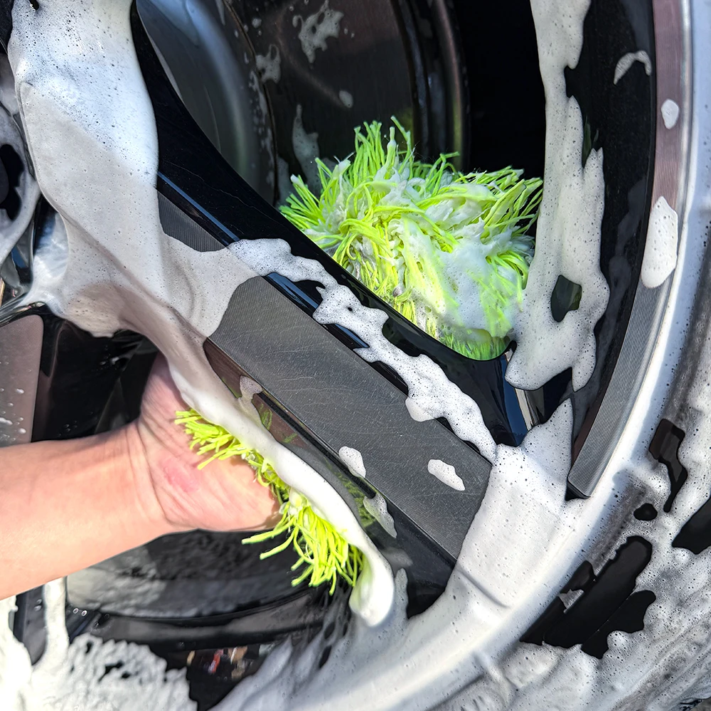AUTOBRIGHT Car Wheel Hub Cleaning Glove Microfiber Detail Cleaning Dust Dirt Removal Edge Back Cleaning Specialized Car Washing view 4