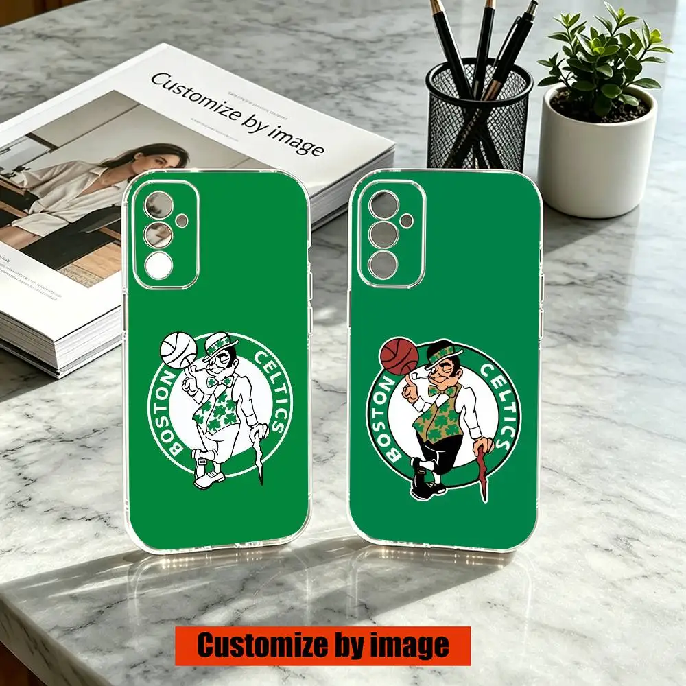 Funda de teléfono con patrón de baloncesto B-Boston C-Celtics, silicona transparente suave para SamsungA10,12,20,21S,30,31,40,50,51,52,70,71