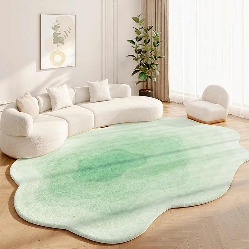 Cream Style Rugs for Bedroom Fluffy Soft Study Floor Mat Irregular Shapes Living Room Decoration Carpet Thicked Plush Lounge Rug