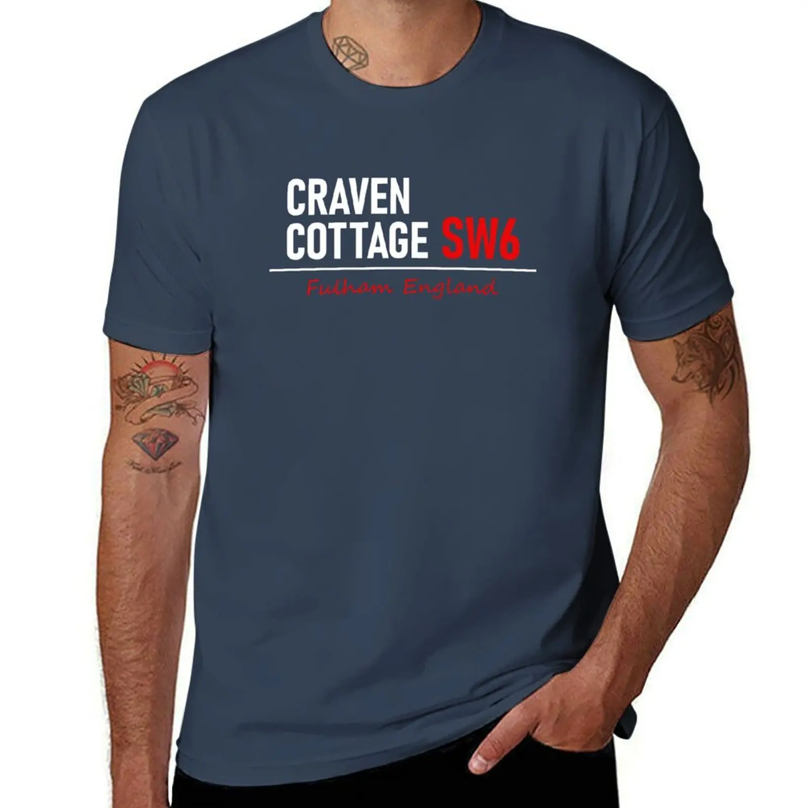 

2025 new model Craven Cottage -T-Shirt animal print sports fans summer clothes customs Men's clothing