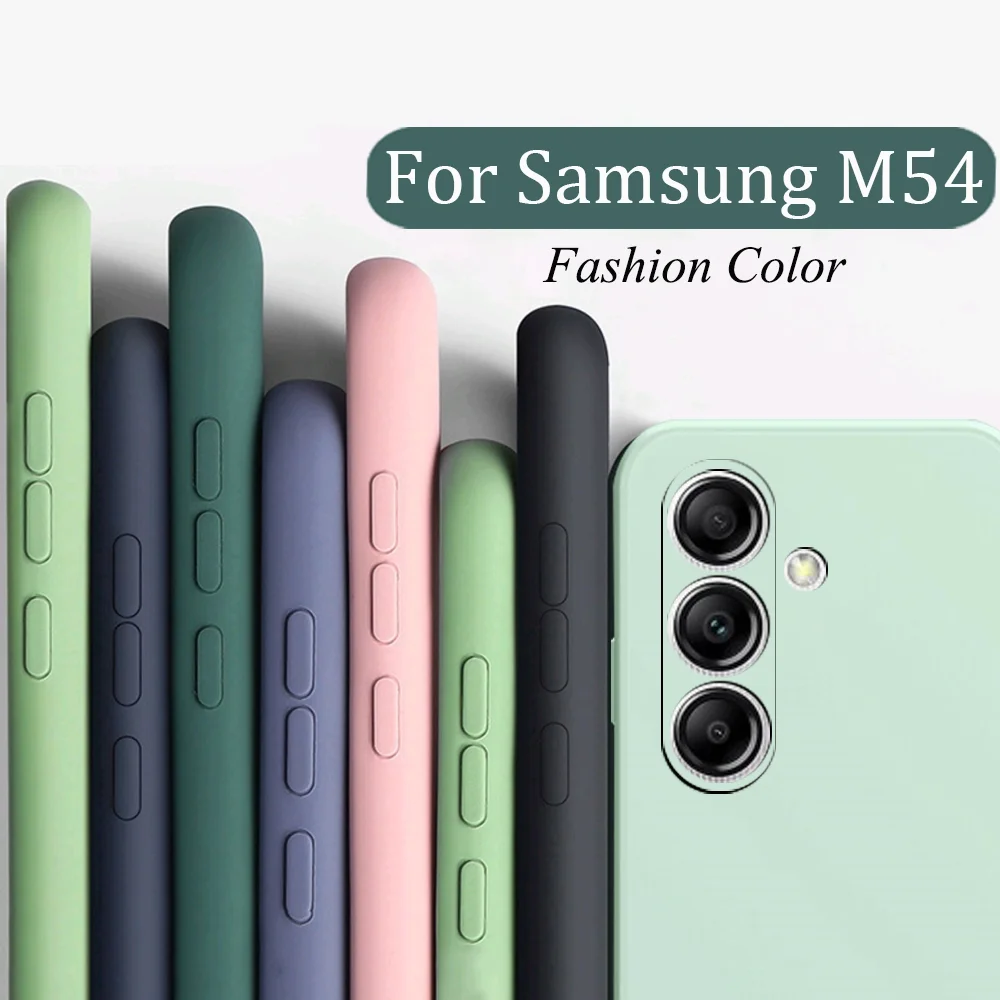 For Samsung M54 5G Liquid Silicone Matte Phone Case FOR GALAXY M54 A32 A33 A52 A17 Candy Color Camera Lens Protection Back Cover