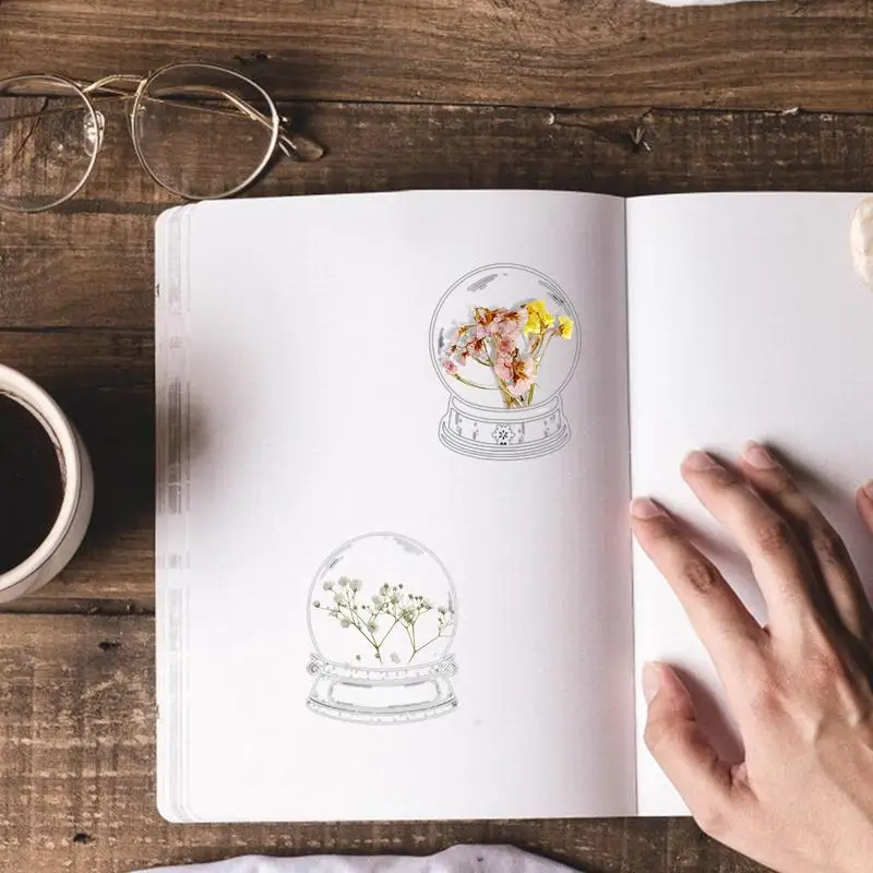 Floral Bookmark DIY 20pcs Adults Kids Transparent Bookmark DIY Kit Students Stationery Bookmarks For Writers For Classroom