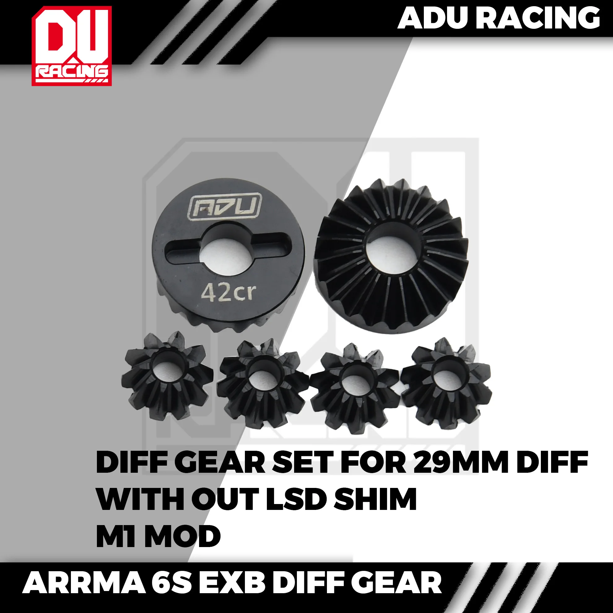 

ADU RACING M1 hard steel Diff Gear Set for ARRMA 6S EXB AND V6 29mm diff without lsd or thick gaskest ARA310985