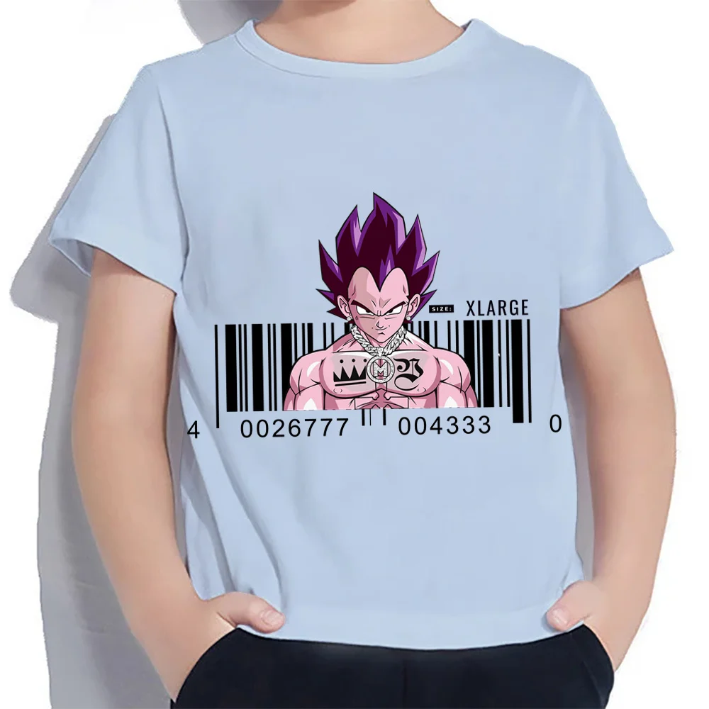 Dragon Ball Goku Vegeta Short Sleeve Children's T-shirt Lovely T-shirt for a Boy Tops 2024 Kids Clothes Fashion High Street Boys