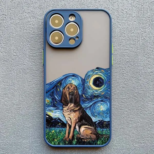 Interessante Ölgemälde-Handyhülle für iPhone 17 16 15 14 Pro Max Plus 13 12 Mini 11 Pro Max XS XR X Plus mit Cartoon-Hundemotiven – Detail 6