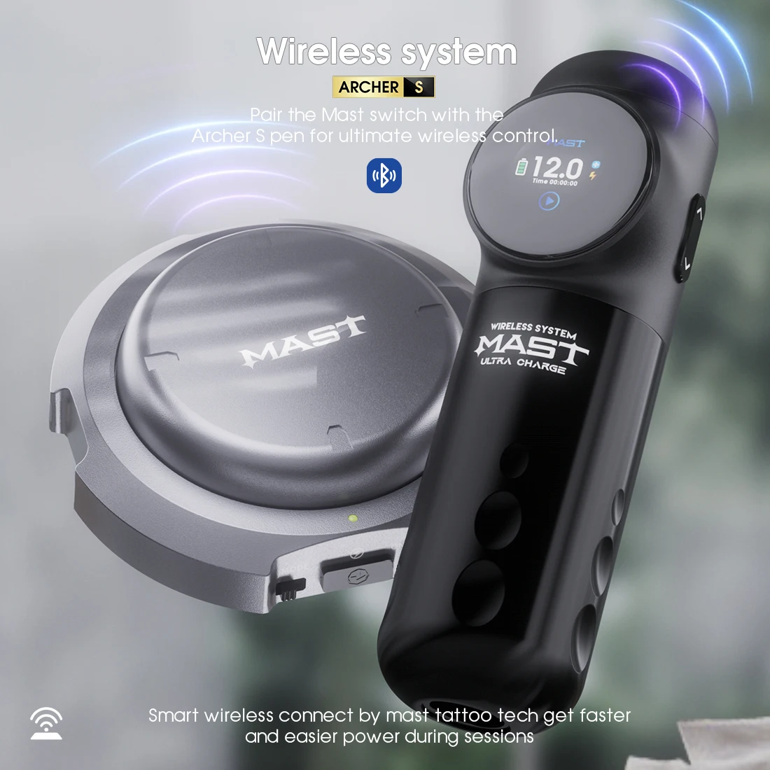 ماست آرتشر S ماكينة رسم الوشم التجميلي اللاسلكية مجموعة كاملة 4.2 مللي متر السكتة الدماغية ماكور فرش السيارات السفر أو الاستوديو لمستلزمات الفنانين الجسم المحترفين