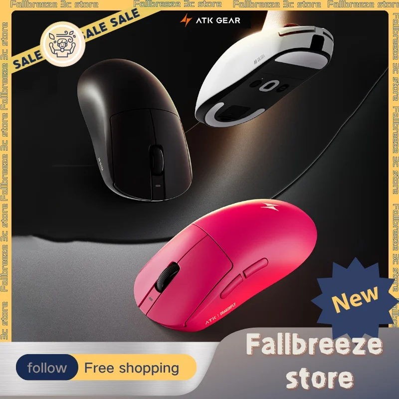 

ATK Dragonfly A9 Ultra Mouse Tri Mode Wireless Mouse Custom Paw3950 8000Hz Lightweight Gaming Mice PC Accessories For FPS Gamer