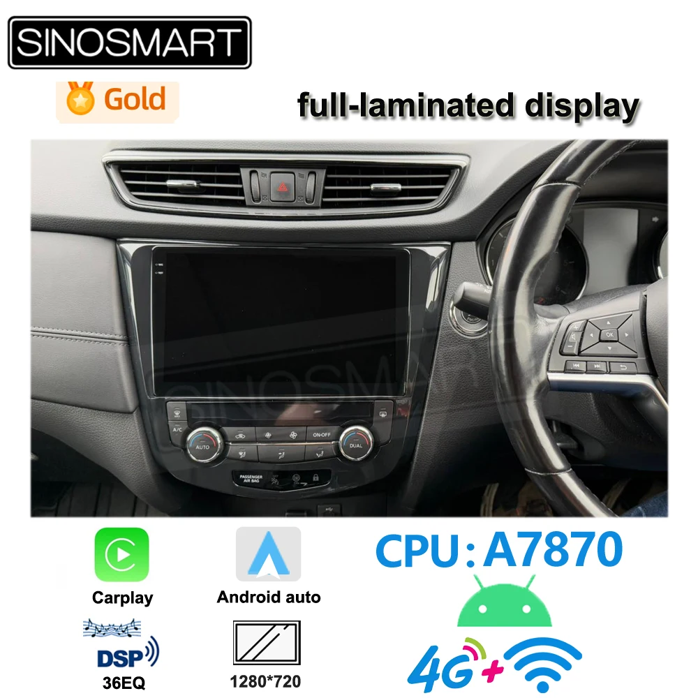 SINOSMART 8-Core A7870 Android GPS für Nissan Qashqai J11 X-Trail T32 Rogue 2014–2021 mit OEM NAV Unterstützung BOSE 360 Kamera – Detail 2