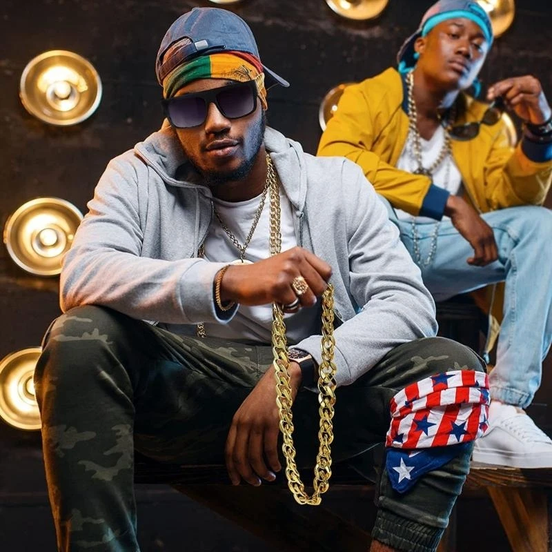 Y5GC 8PCS Hip Hop Costume Dollar Sign Sign Pendant Collier Hip Hop Dollar Rings Sunglasses Bracelets Set Rapper Accessoires