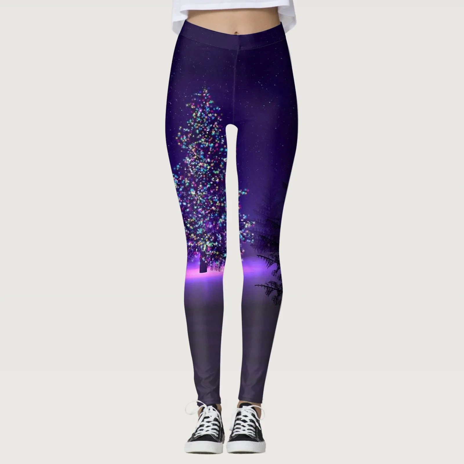 Damen Hot Sale Weihnachtsdruck Aktive Legging Dehnbar Lässig Schnee Schlank Damen Weihnachten Laufen Gym Hose Freizeit Workout Leggings