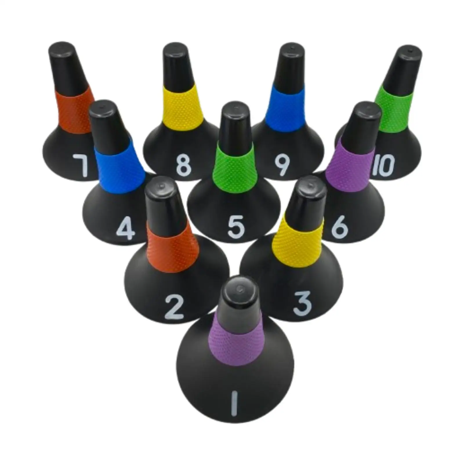 

10x Football Cones Field Markers Easy to Carry Wear Resistant Soccer Practice Football Training Markers for Indoor Outdoor Games