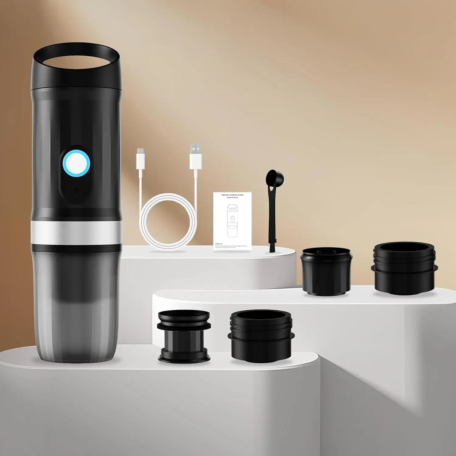 

Outdoor Stainless Steel Capsule Espresso Machine with 20Bar Pressure and Fast Charging