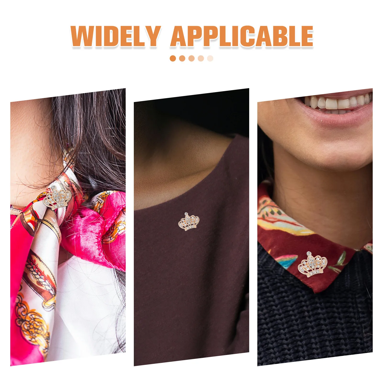 Elegant Crown Brooch Rhinestone Pin for Women Clothes Wedding Dress Lapel Pin Multifunctional Cloak Scarf Decoration