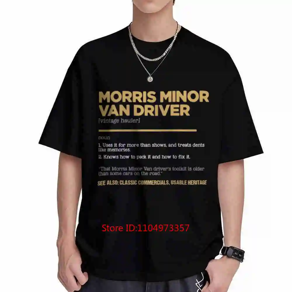 Morris Minor Van Driver Dictionary Style Vintage Short Sleeve Tee 100% Cotton T-Shirt