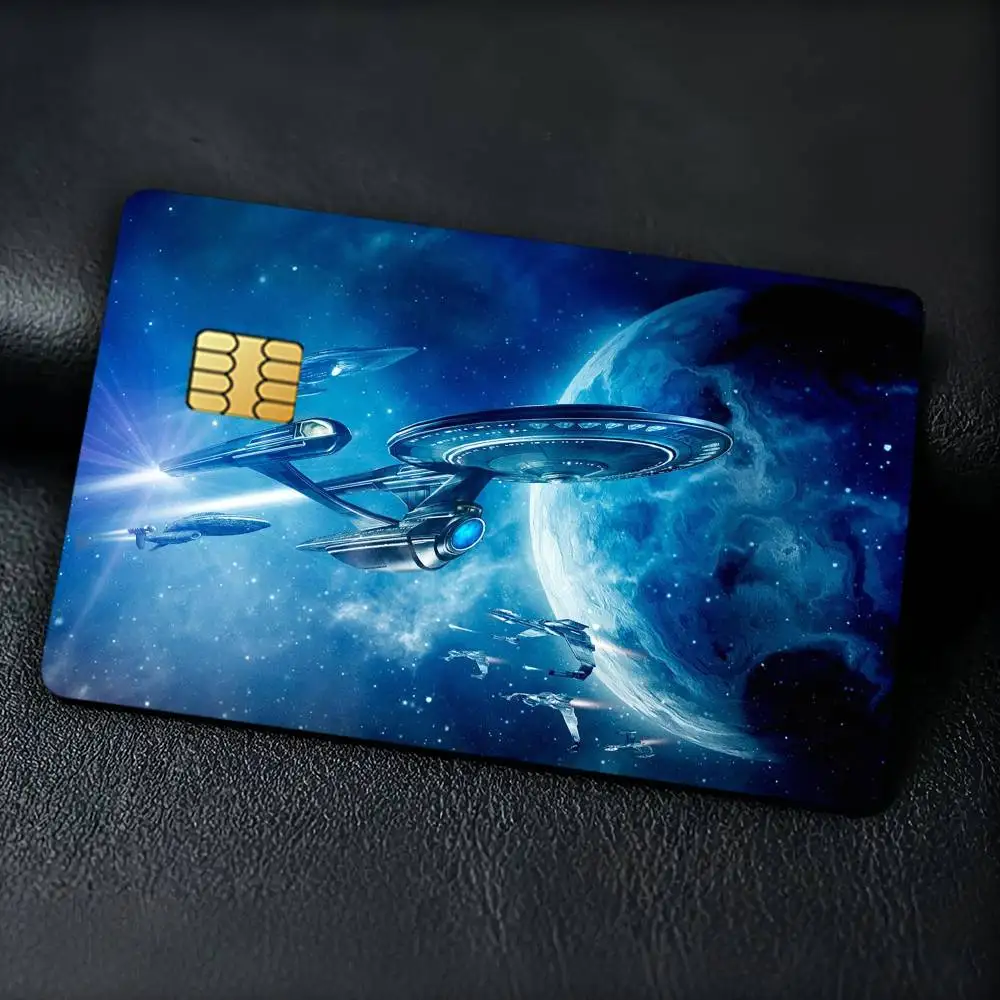 Fashion Cool S-Star T-Trek Credit Card Stickers Skin For Bank Debit Decorative Protection Scratch-resistant Gift 4PCS view 6