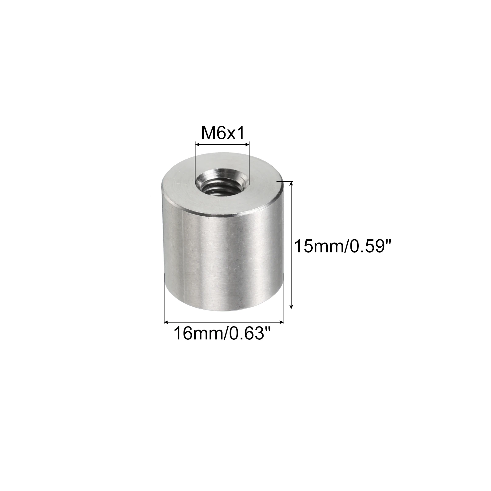 Uxcell-Connecteur rond M6 en acier inoxydable, Kg 304, écrou de couplage, écrou à vis cylindrique allergique, le plus récent, 5 pièces