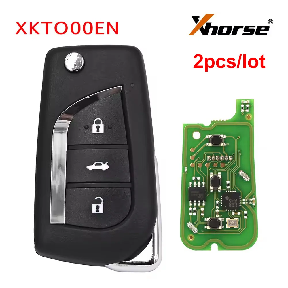 

2pcs/lot Xhorse VVDI2 XNTO00EN Universal Wire Remote Car Keys 3B for Toyota Style VVDI Key Tool MAX