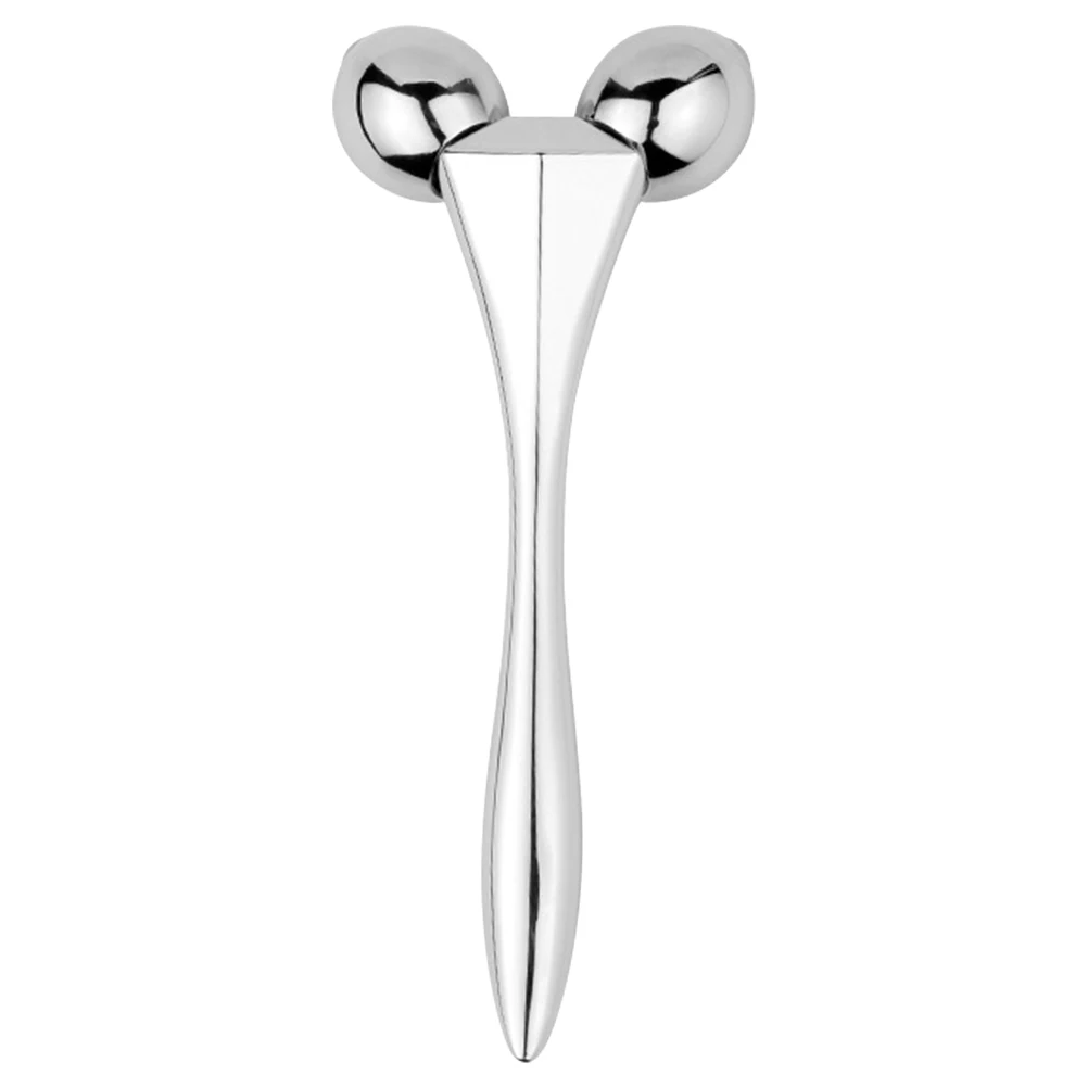 Gesichtsmassagegerät, silberfarbene Legierung, ergonomisches Design, Gesichtsroller zur Durchblutung, hautstraffendes Gesichtsmassagegerät für die tägliche Pflege