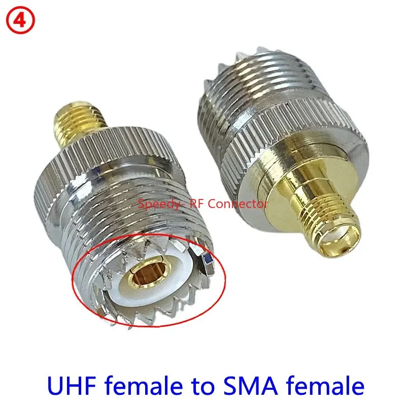 1Pcs UHF SO239 PL259 to SMA Male Plug&Female Jack RF Coax  Adapter Connector Wire Terminals Straight Fast Delivery Brass Copper