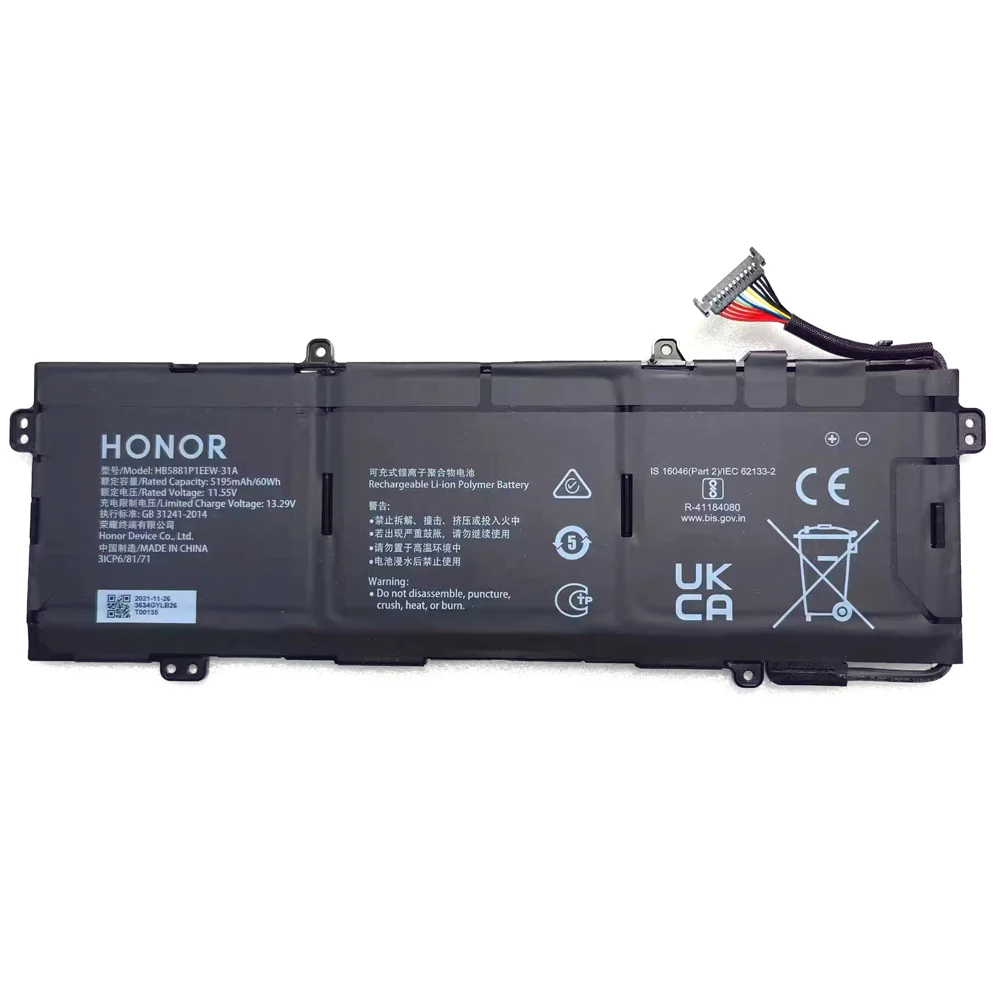 Imagem -03 - Bateria Original do Portátil para Honor Brand Novidades Hb5881p1eew31a 11.55v 60wh Hge-w56 Hge-w76 Hge-wx6 Magicbook Fri-f56 Magicbook