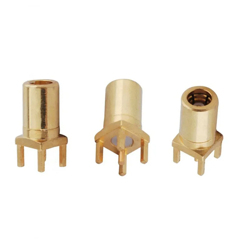 

SMB-KE FEMALE PCB Fixed plug-in board base SMB-KHD Vertical, antenna base, four legs 50 ohm SMB female connector