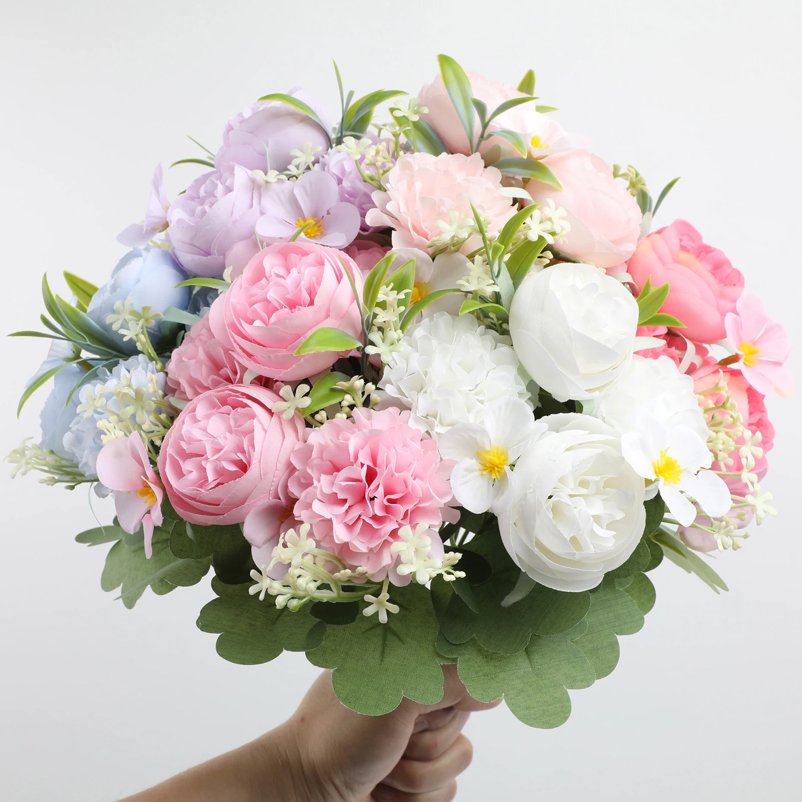 Поддельные цветы с стеблями, реалистичные шелковые цветы, как искусственные цветы пиона для вазы, дома, крыльца, сада, двора и многого другого