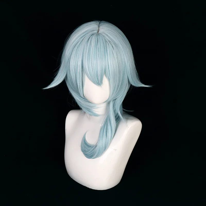 Nieuwe Genshin Impact karakter Eula en Xinyan blauw gezicht aansluitende cosplay pruiken voor games en anime