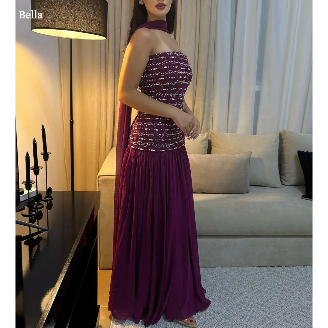 

Bella на заказ красные блестящие длинные шелковые шарфы robes de soirée без бретелек с открытой спиной платья для выпускного вечера свадебное платье длиной до пола 2025