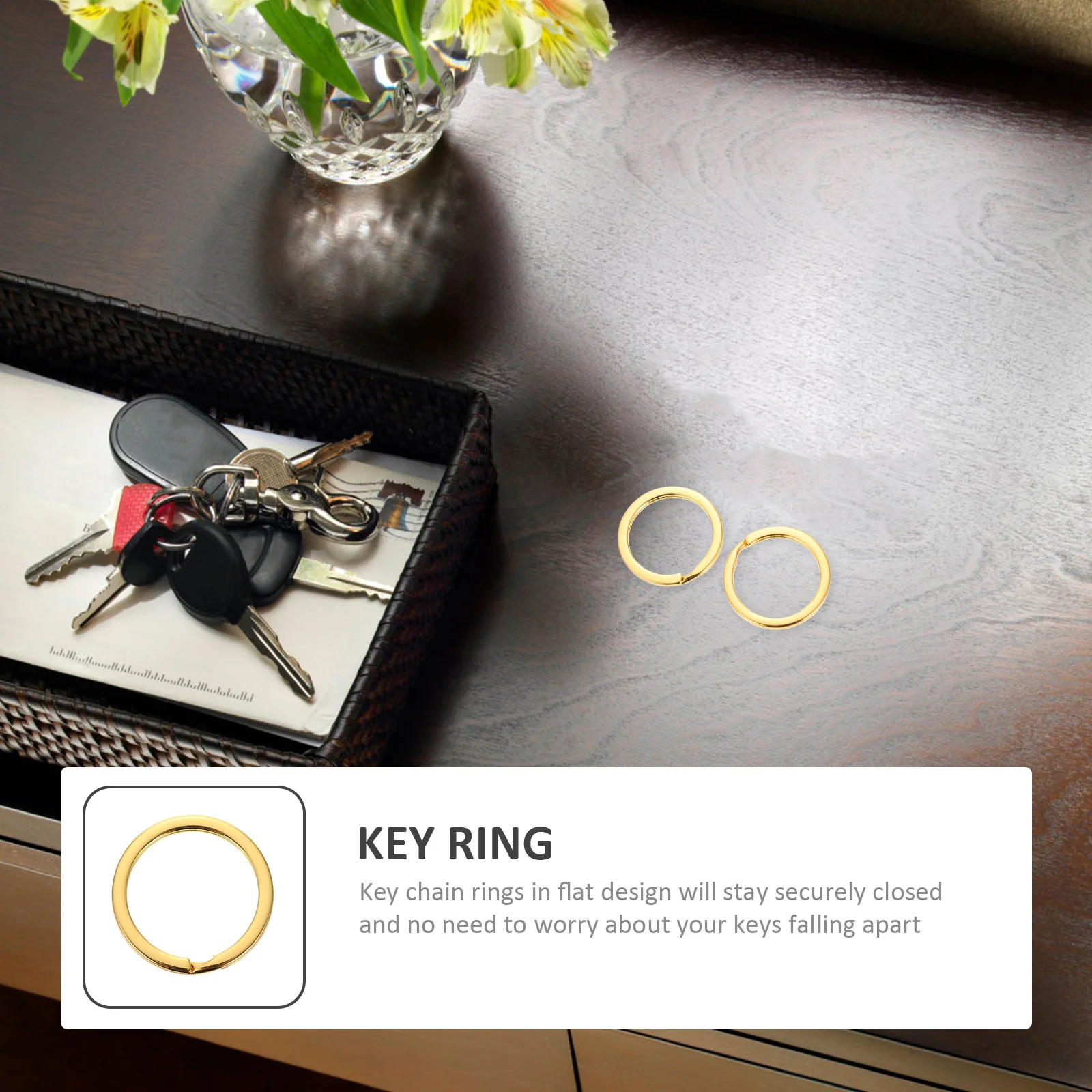 

20pcs Metal Ring Iron Split Key Chains Small Round Keyrings Decorative Portable DIY Accessories Retro Style Handmade for Family