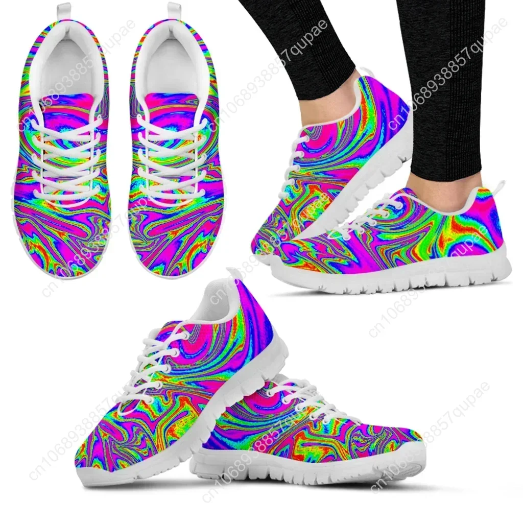 Custom Made Colorful Abstract Art Comfortable Luxury Brand Sneakers Women's Summer Outdoor Sports Shoes Walking Shoes Zapatos