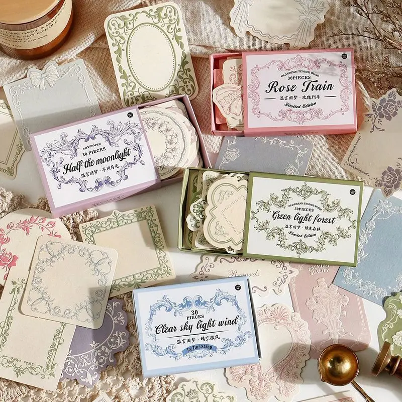 30 Sheets Simple INS Monotone Collage Paper, Clean Minimal Ornaments for Scrapbook Layout view 2