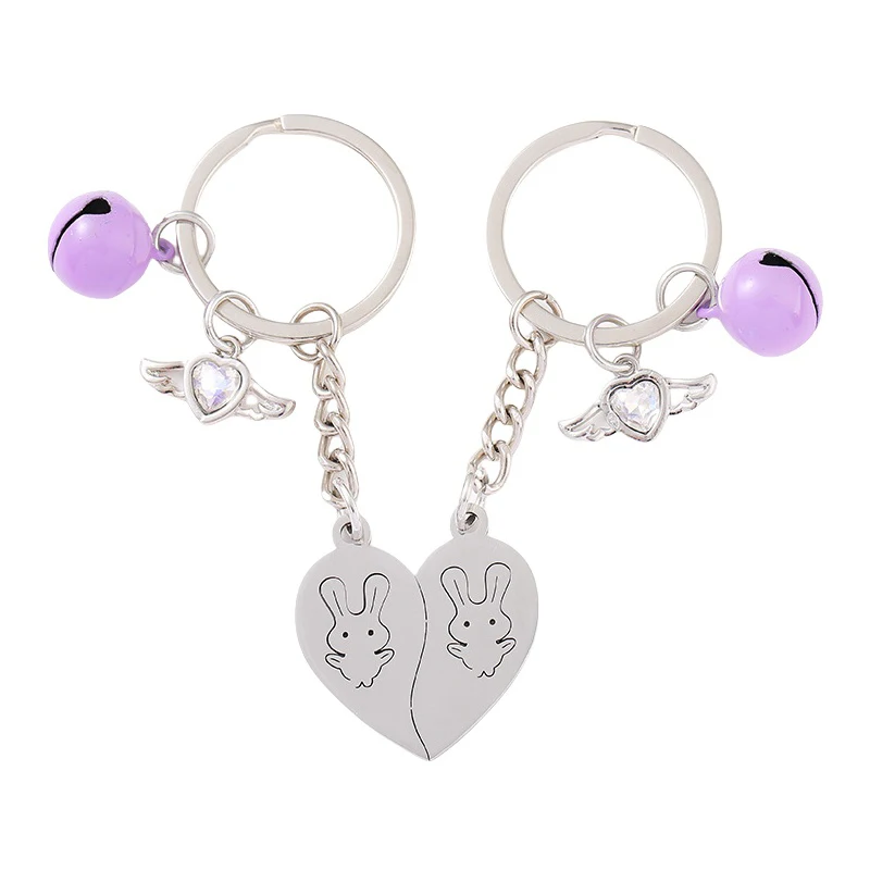 2 шт./компл. брелок для пары, милый кулон с сердечком, брелок для ключей дружбы, сумка для ключей от машины, ювелирные аксессуары