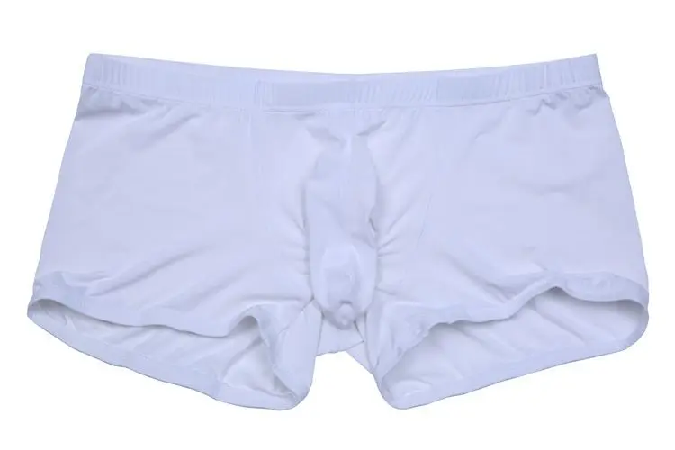 Hodensack Loch Elefanten Nase Männer Sexy Unterwäsche Boxer Shorts Ice Seide Höschen Atmungs Flachbau Dessous Männlich Schwarz Weiß xxl