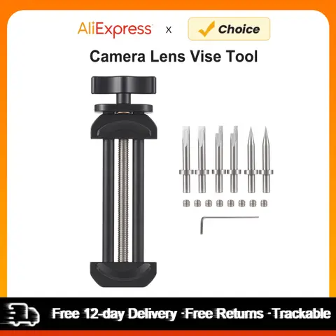Repair Tool Camera Tool with Detachable Flat & Pointed Tips for Camera Lens All Metal Lens Repair Set with 6 Tips 8 Screws