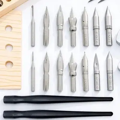 

2Sets Plastic Comic Dip Pen Holder Kit Complete Cartoon Pen Handles Nibs for Drawing Writing Art Supplies Fine Line Painting