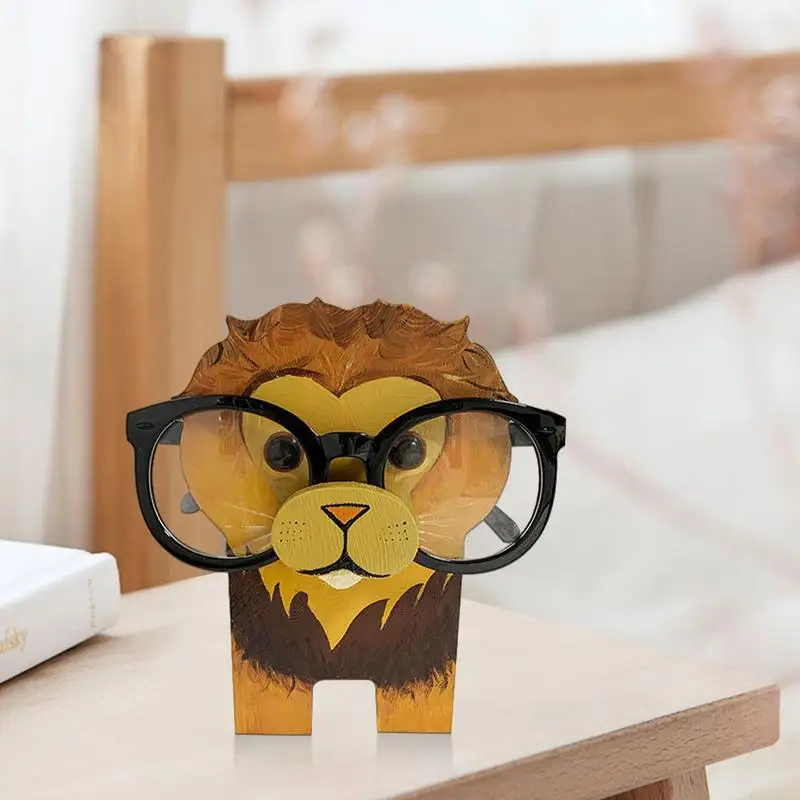3D Kawaii Animal Glasses Rack Cute Cartoon sculture occhiali da sole espositore scaffale occhiali Stand gioielli porta legno vetrina