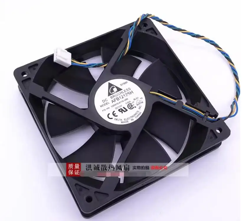 

Delta Electronics AFB1212SH 3400RPM DC 12V 0.80A 120x120x25mm 4-Wire Server Cooling Fan