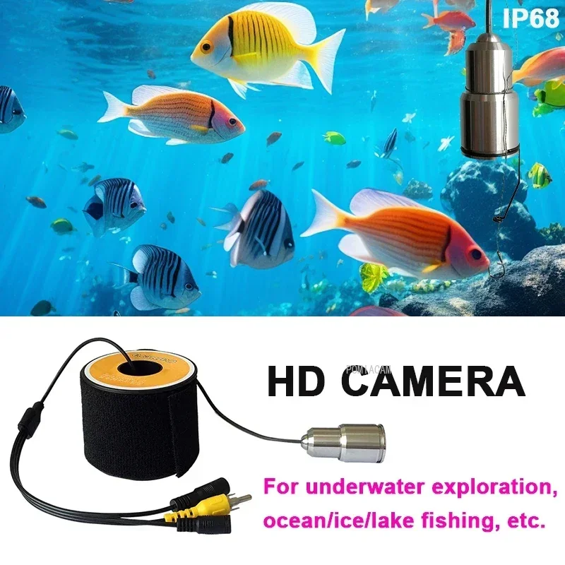 9 Inch Monitor Underwater Fishing Camera 12 LED Night Vision Waterproof 1200TVL Fish Shape Boat Ice Camera Deep Water Hunting