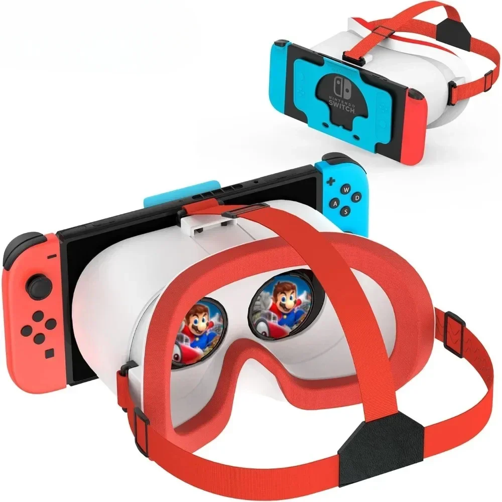 

Для Nintendo Switch OLED VR-гарнитура 3D-очки Виртуальная реальность фильмы NS VR Погружной игровой опыт оголовье Регулируемая линза
