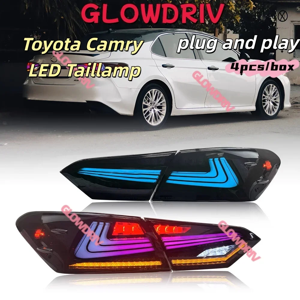 

Светодиодный задний фонарь для Toyota 8-го поколения Camry 2018-2023, задний фонарь в сборе, обновление DRL, дизайн Lexus, динамический свет